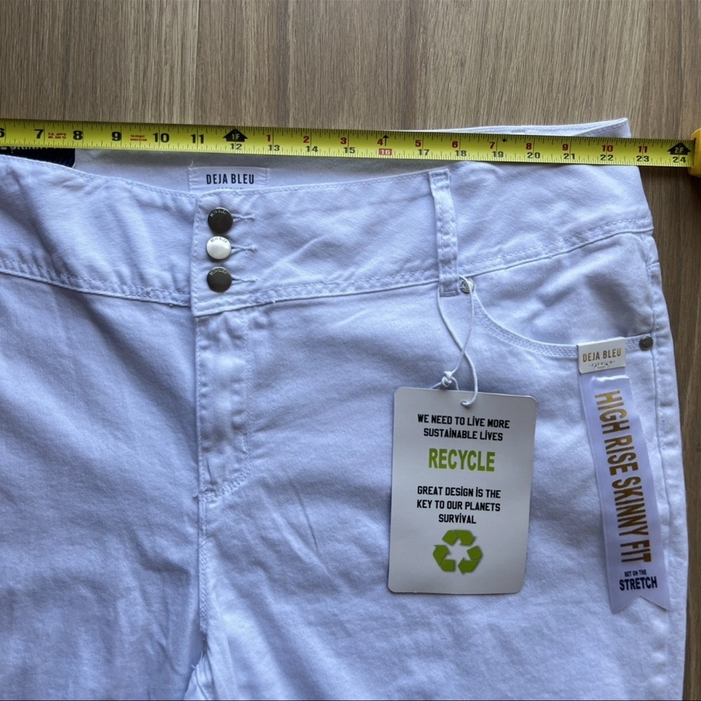 Deja Blue High Rise Distressed Skinny Jeans White Women’s Plus Size 24 - Picture 11 of 15